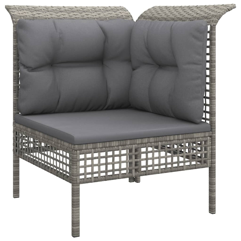 8-delige Loungeset met kussens poly rattan grijs MeubelReus