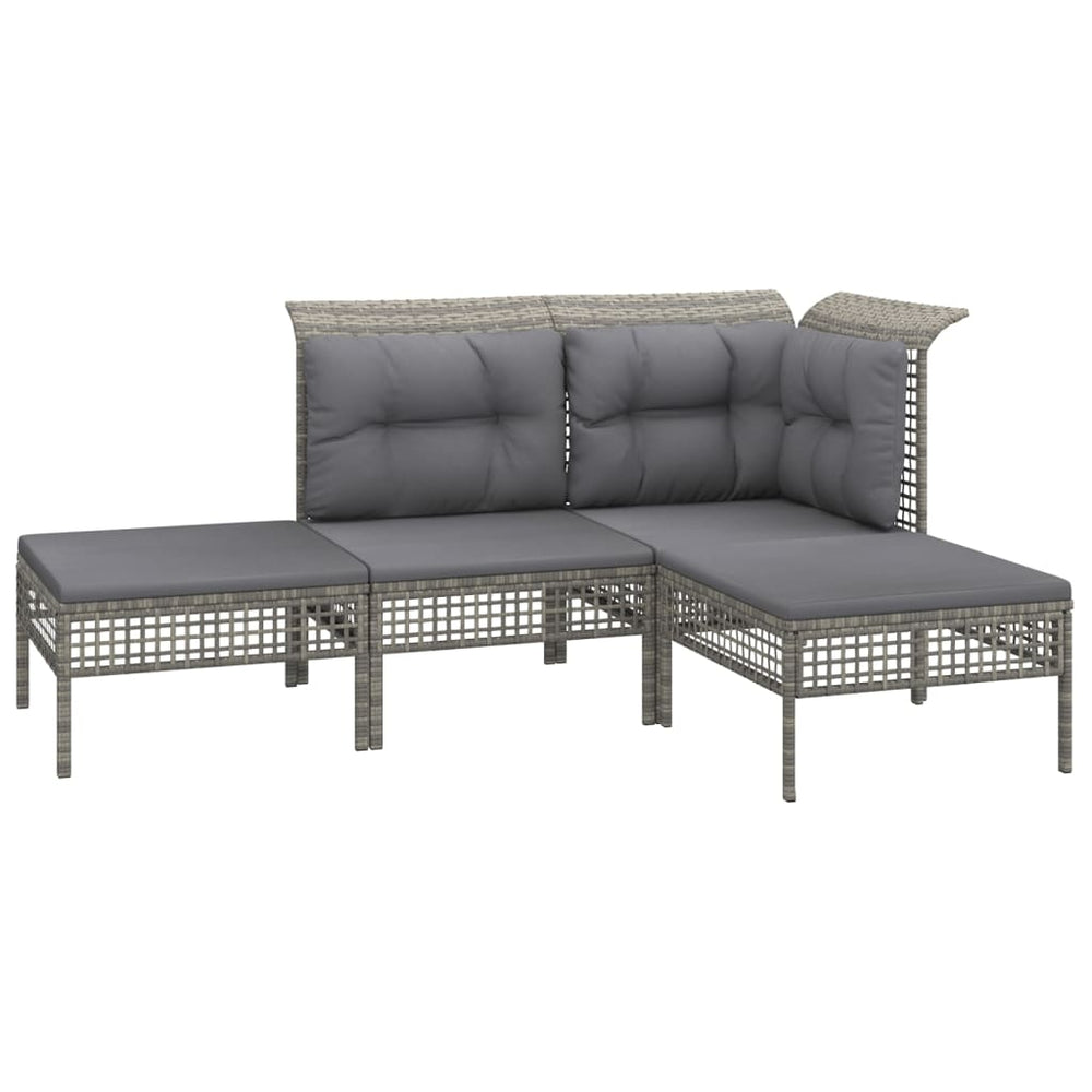 8-delige Loungeset met kussens poly rattan grijs MeubelReus