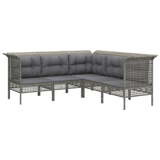 11-delige Loungeset met kussens poly rattan grijs MeubelReus