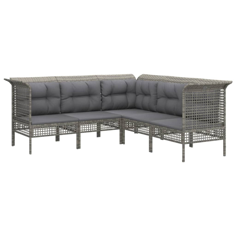 13-delige Loungeset met kussens poly rattan grijs MeubelReus