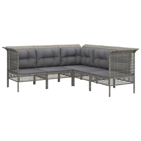13-delige Loungeset met kussens poly rattan grijs MeubelReus