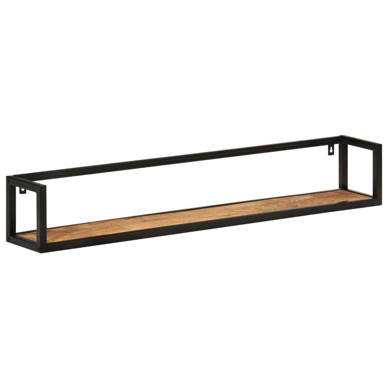 Wandschappen 2 st 110x17x17 cm massief mangohout en ijzer MeubelReus