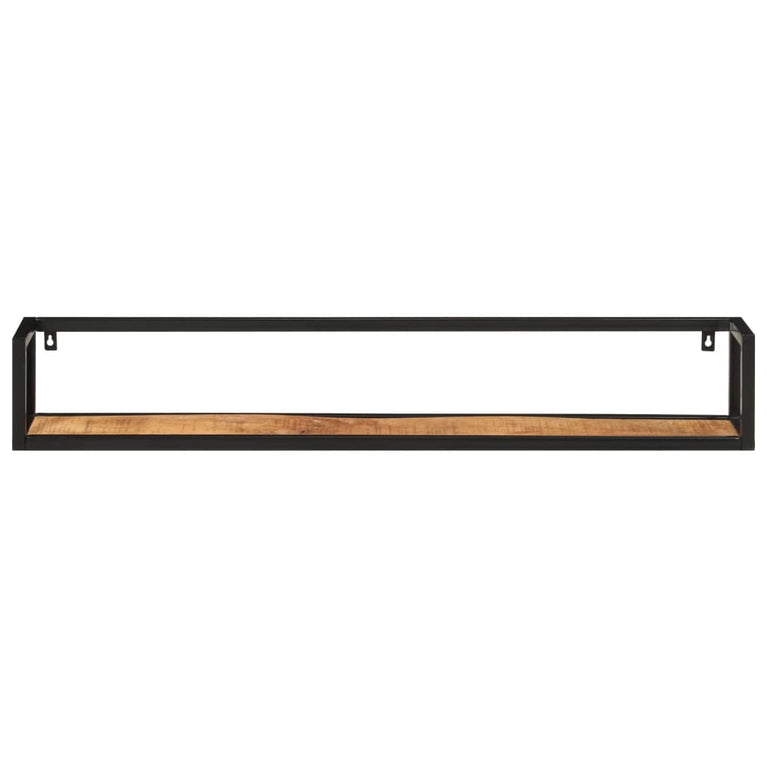 Wandschappen 2 st 110x17x17 cm massief mangohout en ijzer MeubelReus
