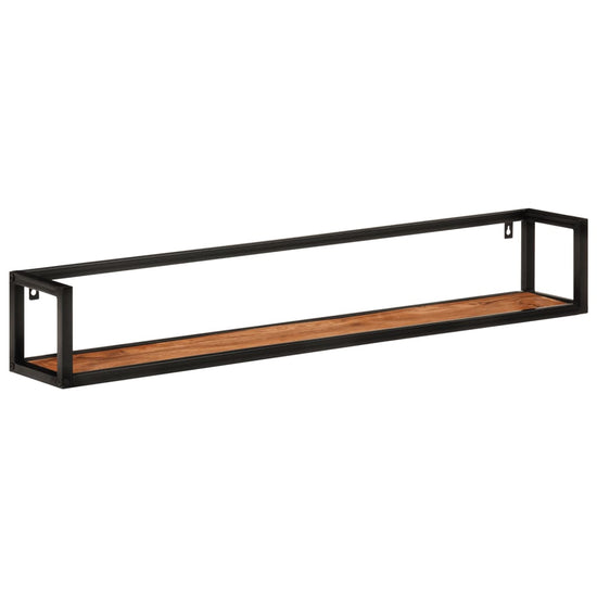 Wandschappen 2 st 110x17x17 cm massief acaciahout en ijzer MeubelReus