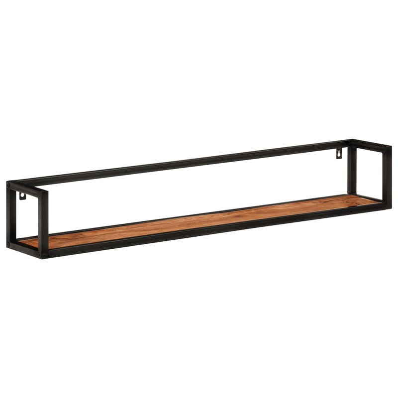 Wandschappen 2 st 110x17x17 cm massief acaciahout en ijzer MeubelReus