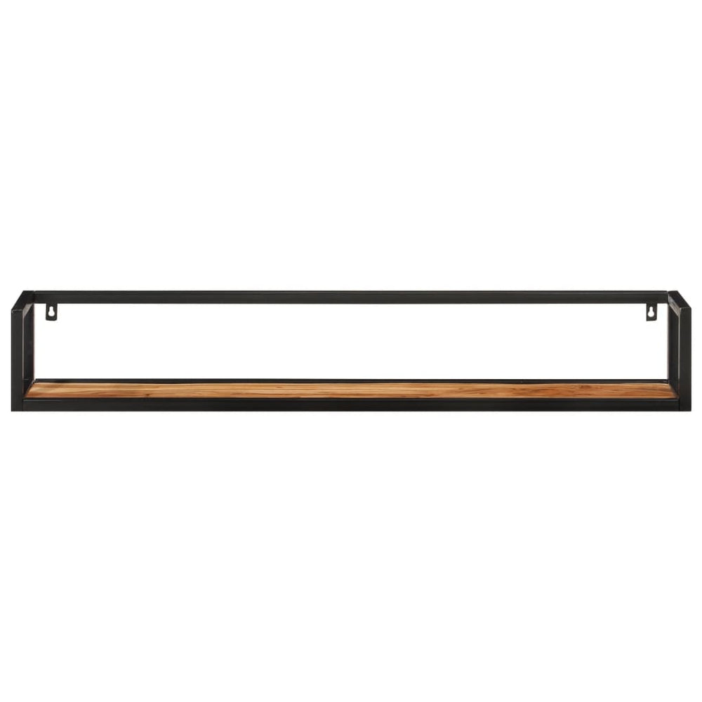 Wandschappen 2 st 110x17x17 cm massief acaciahout en ijzer MeubelReus