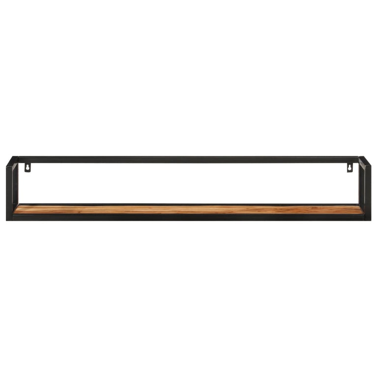Wandschappen 2 st 110x17x17 cm massief acaciahout en ijzer MeubelReus