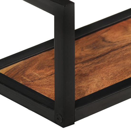 Wandschappen 2 st 110x17x17 cm massief acaciahout en ijzer MeubelReus