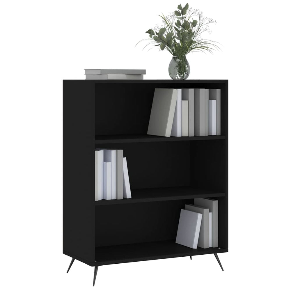 Boekenkast 69,5x32,5x90 cm bewerkt hout zwart MeubelReus