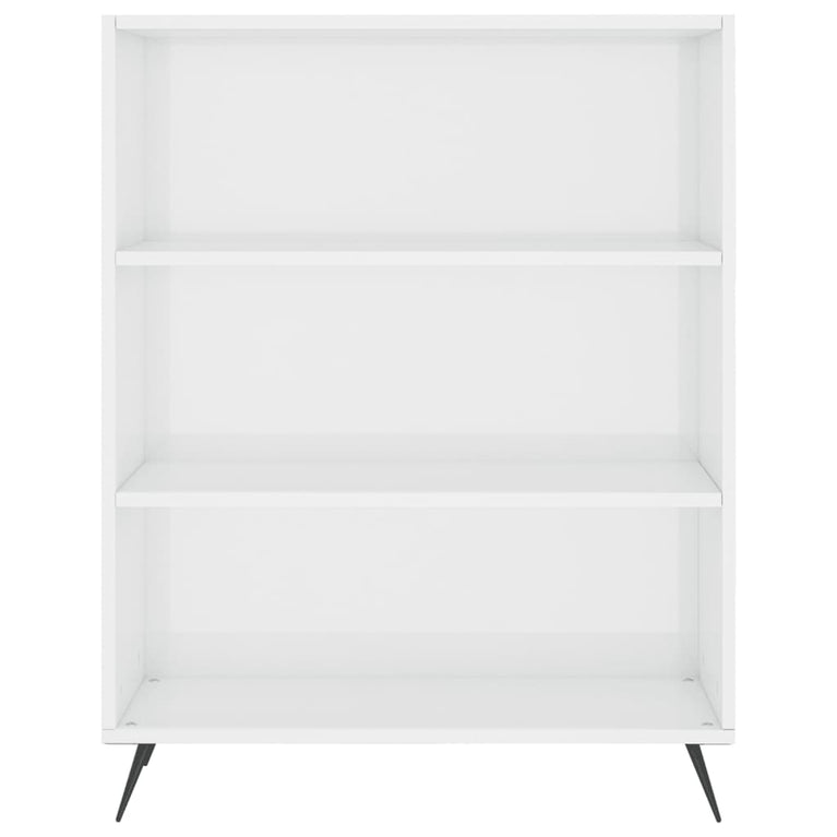 Boekenkast 69,5x32,5x90 cm bewerkt hout hoogglans wit MeubelReus