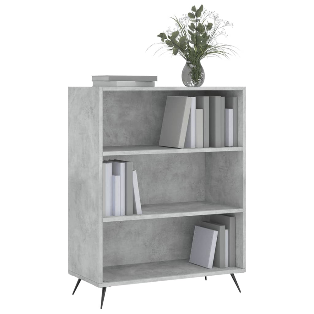 Boekenkast 69,5x32,5x90 cm bewerkt hout betongrijs MeubelReus