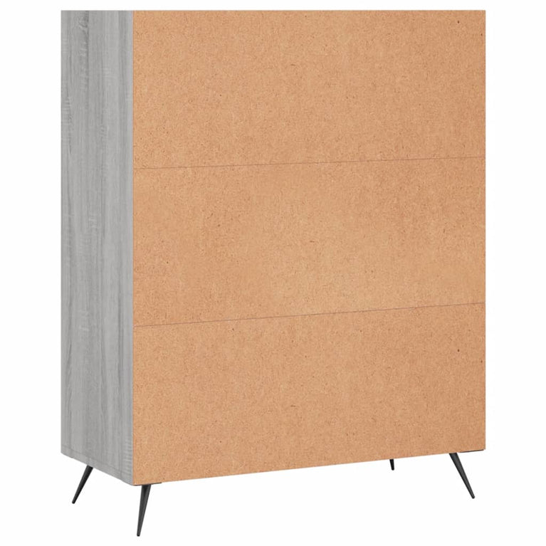 Boekenkast 69,5x32,5x90 cm bewerkt hout grijs sonoma eikenkleur MeubelReus