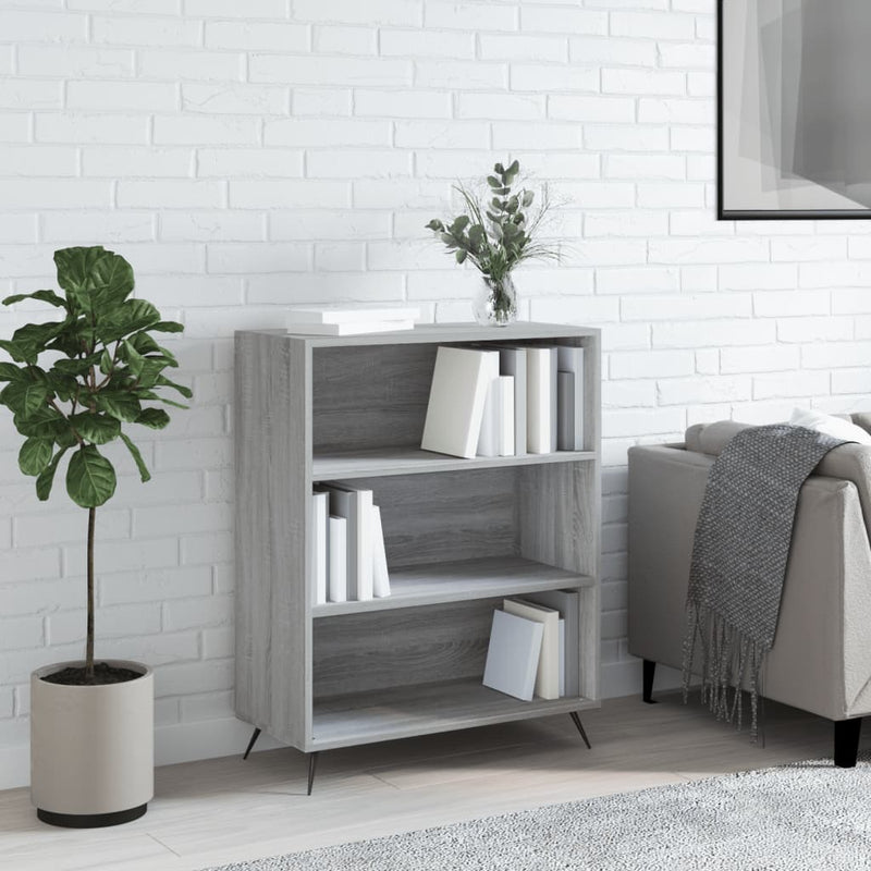 Boekenkast 69,5x32,5x90 cm bewerkt hout grijs sonoma eikenkleur MeubelReus