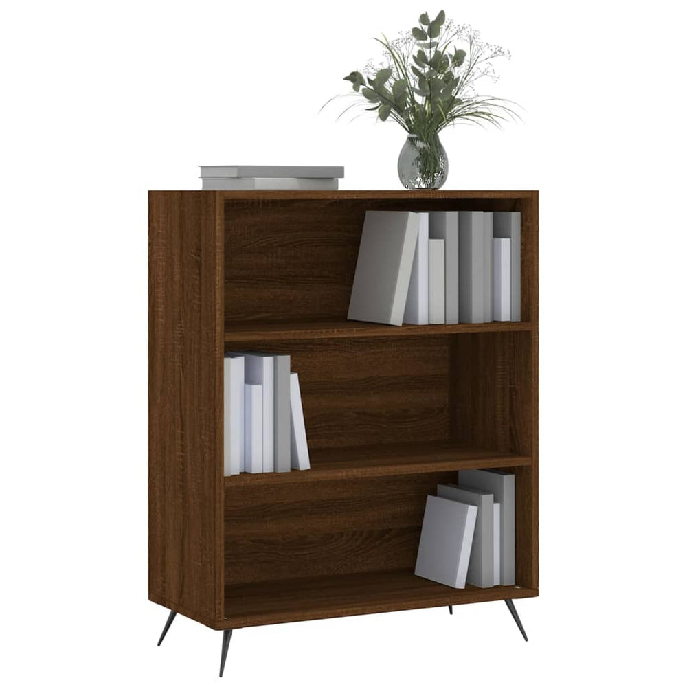 Boekenkast 69,5x32,5x90 cm bewerkt hout bruin eikenkleur MeubelReus