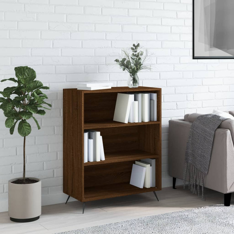Boekenkast 69,5x32,5x90 cm bewerkt hout bruin eikenkleur MeubelReus