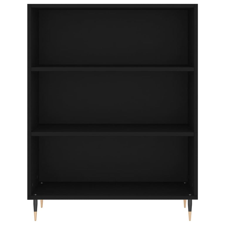 Boekenkast 69,5x32,5x90 cm bewerkt hout zwart MeubelReus
