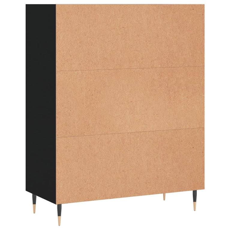 Boekenkast 69,5x32,5x90 cm bewerkt hout zwart MeubelReus
