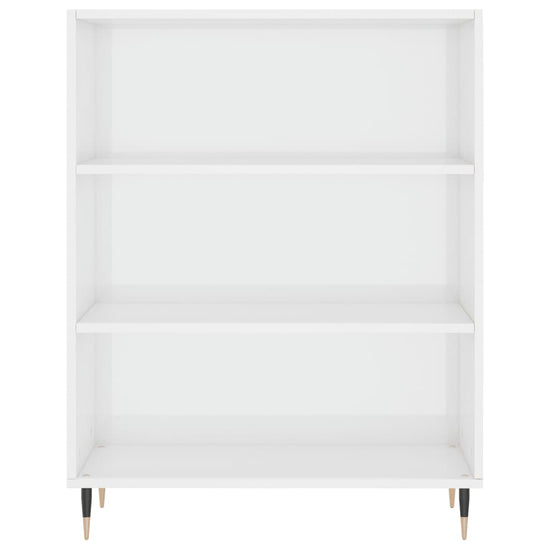 Boekenkast 69,5x32,5x90 cm bewerkt hout hoogglans wit MeubelReus