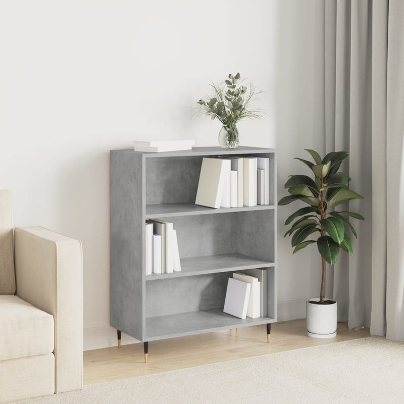 Boekenkast 69,5x32,5x90 cm bewerkt hout betongrijs MeubelReus