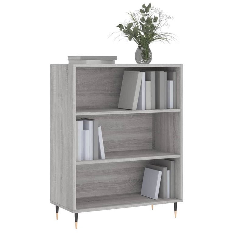 Boekenkast 69,5x32,5x90 cm bewerkt hout grijs sonoma eikenkleur MeubelReus