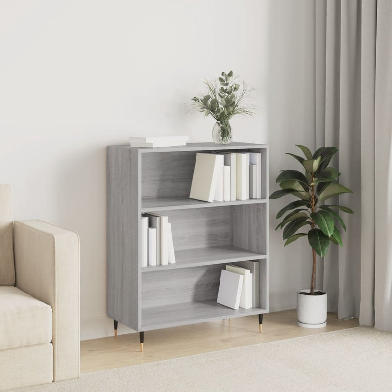 Boekenkast 69,5x32,5x90 cm bewerkt hout grijs sonoma eikenkleur MeubelReus