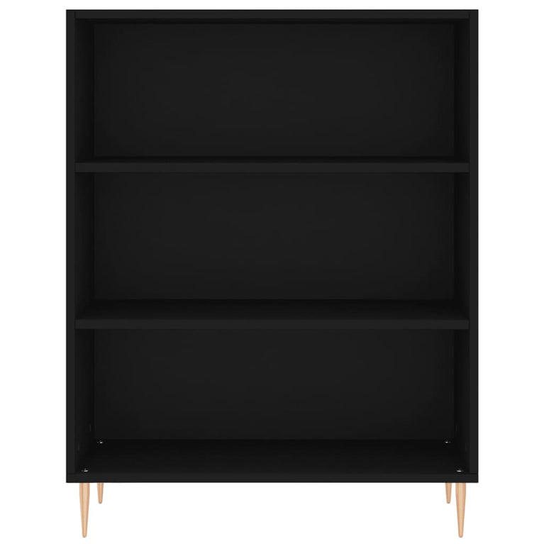 Boekenkast 69,5x32,5x90 cm bewerkt hout zwart MeubelReus