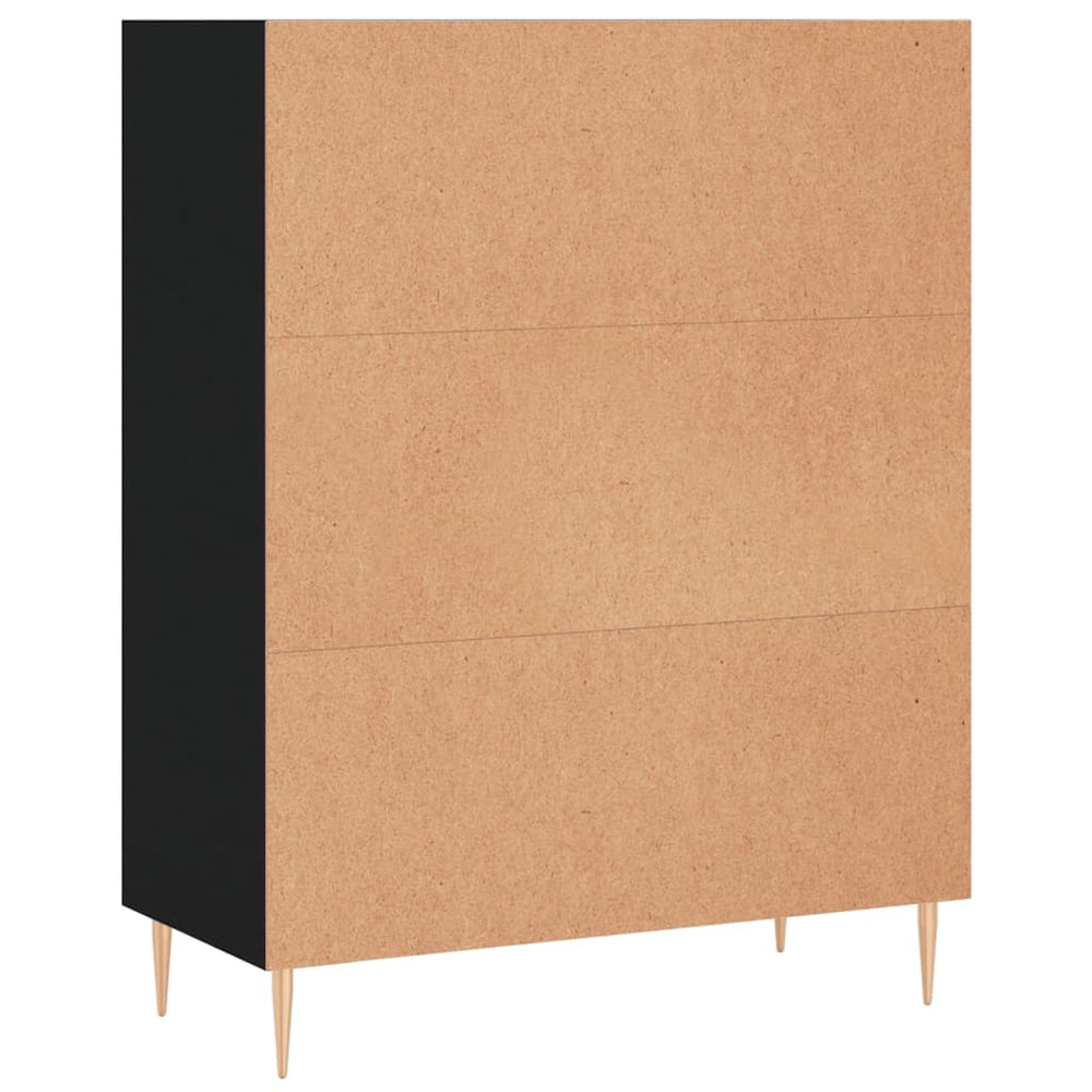 Boekenkast 69,5x32,5x90 cm bewerkt hout zwart MeubelReus