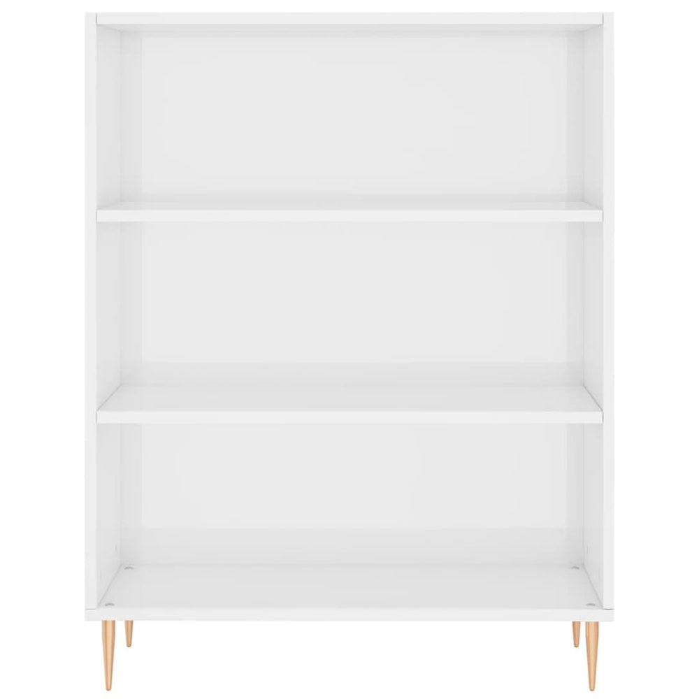 Boekenkast 69,5x32,5x90 cm bewerkt hout hoogglans wit MeubelReus