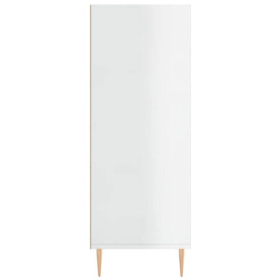 Boekenkast 69,5x32,5x90 cm bewerkt hout hoogglans wit MeubelReus