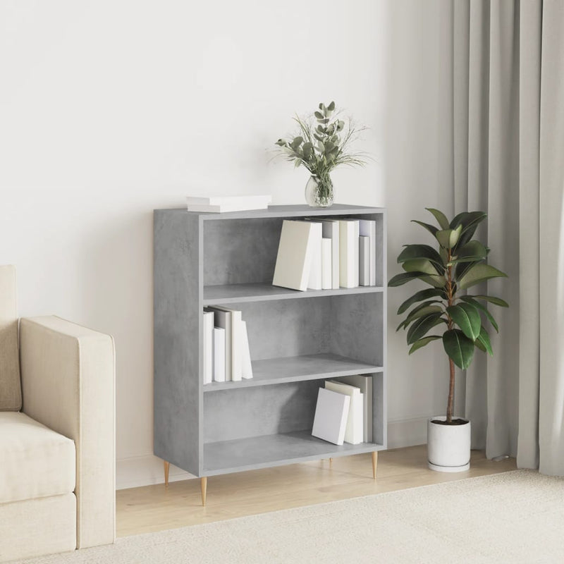 Boekenkast 69,5x32,5x90 cm bewerkt hout betongrijs MeubelReus