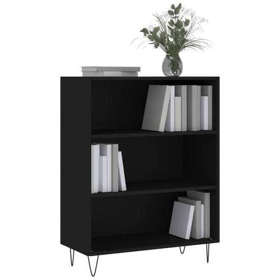 Boekenkast 69,5x32,5x90 cm bewerkt hout zwart MeubelReus
