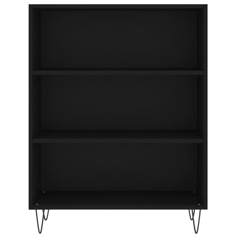 Boekenkast 69,5x32,5x90 cm bewerkt hout zwart MeubelReus