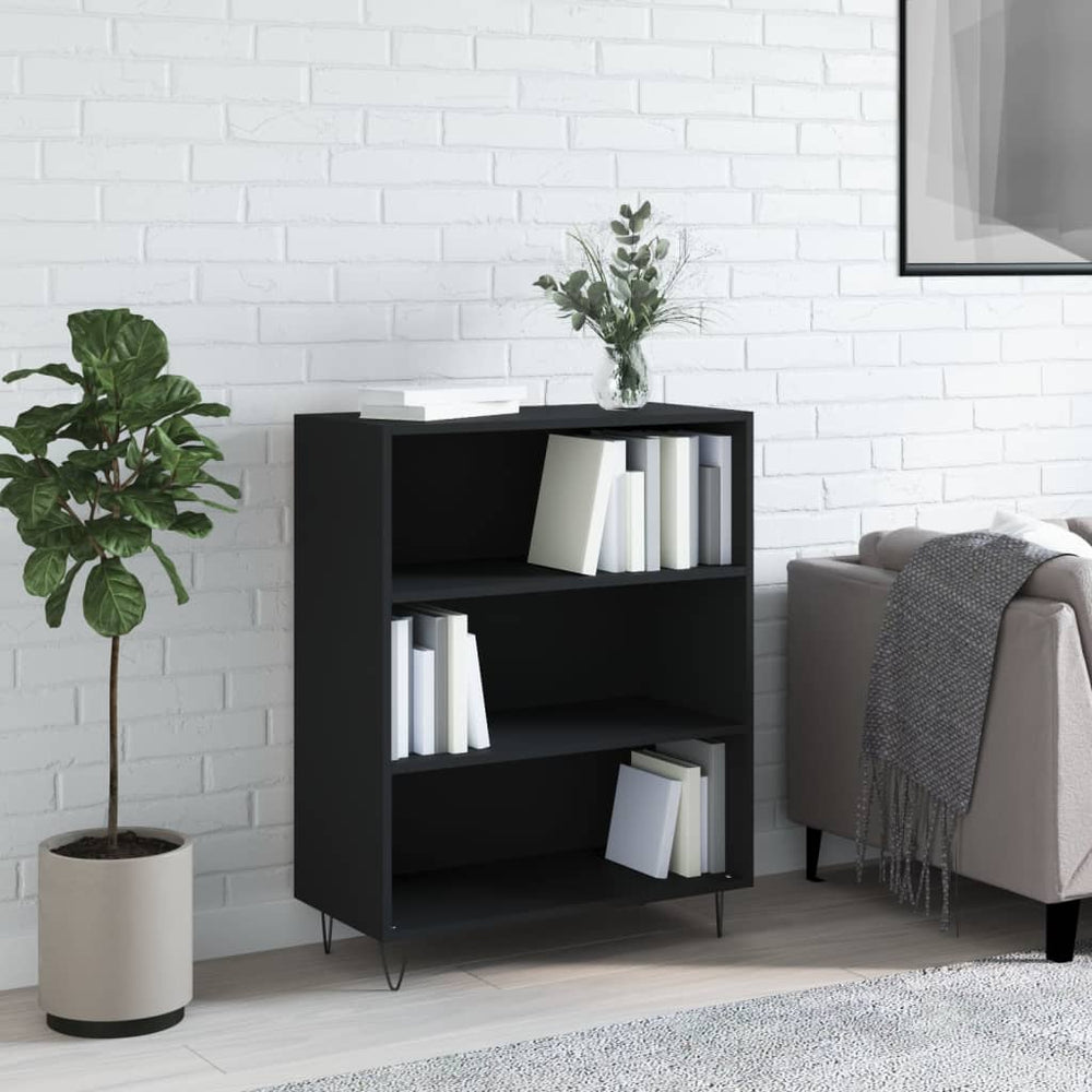 Boekenkast 69,5x32,5x90 cm bewerkt hout zwart MeubelReus