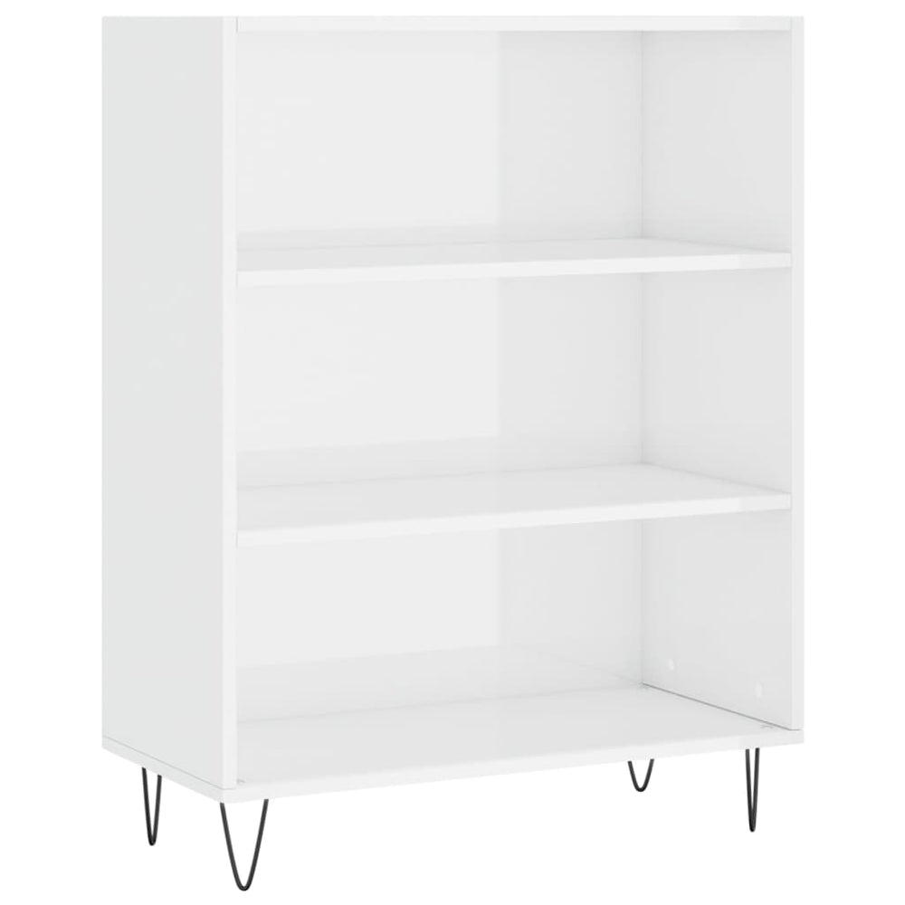 Boekenkast 69,5x32,5x90 cm bewerkt hout hoogglans wit MeubelReus