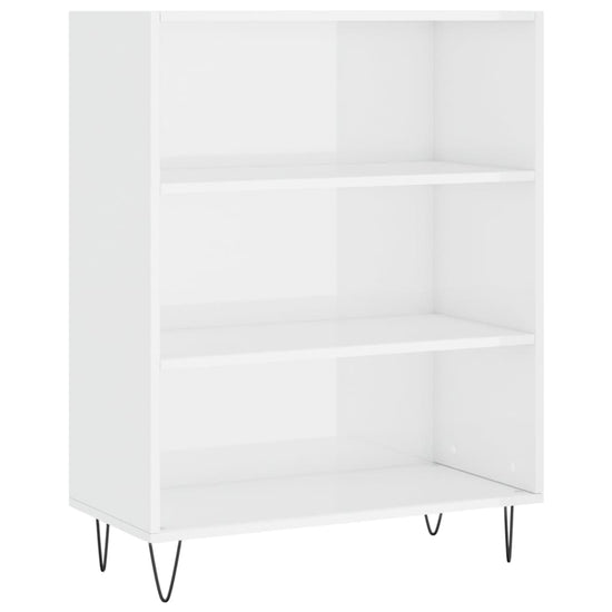 Boekenkast 69,5x32,5x90 cm bewerkt hout hoogglans wit MeubelReus