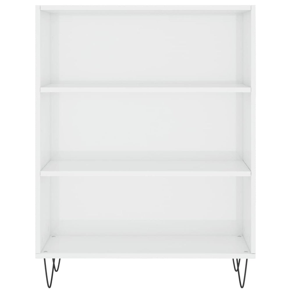 Boekenkast 69,5x32,5x90 cm bewerkt hout hoogglans wit MeubelReus