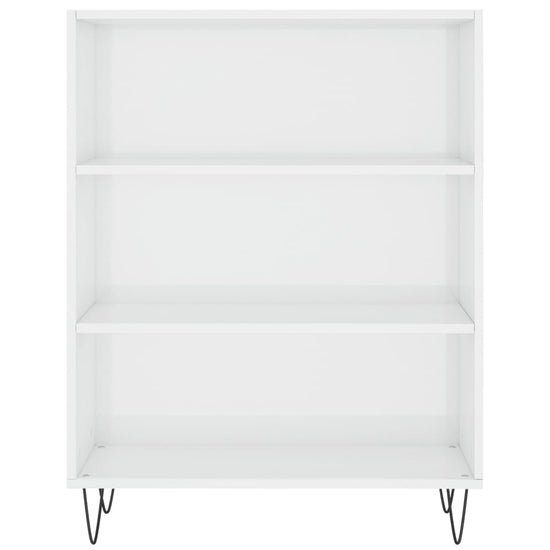 Boekenkast 69,5x32,5x90 cm bewerkt hout hoogglans wit MeubelReus