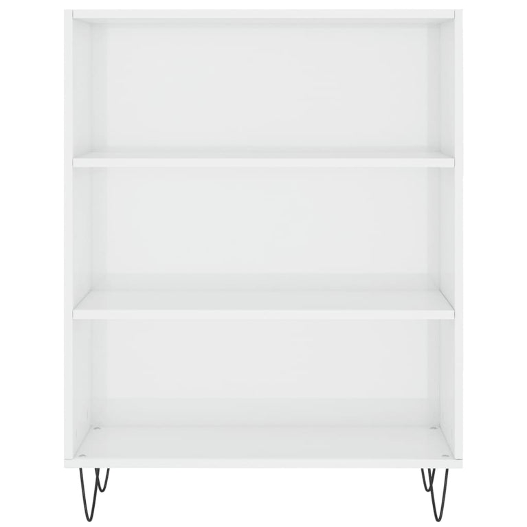 Boekenkast 69,5x32,5x90 cm bewerkt hout hoogglans wit MeubelReus
