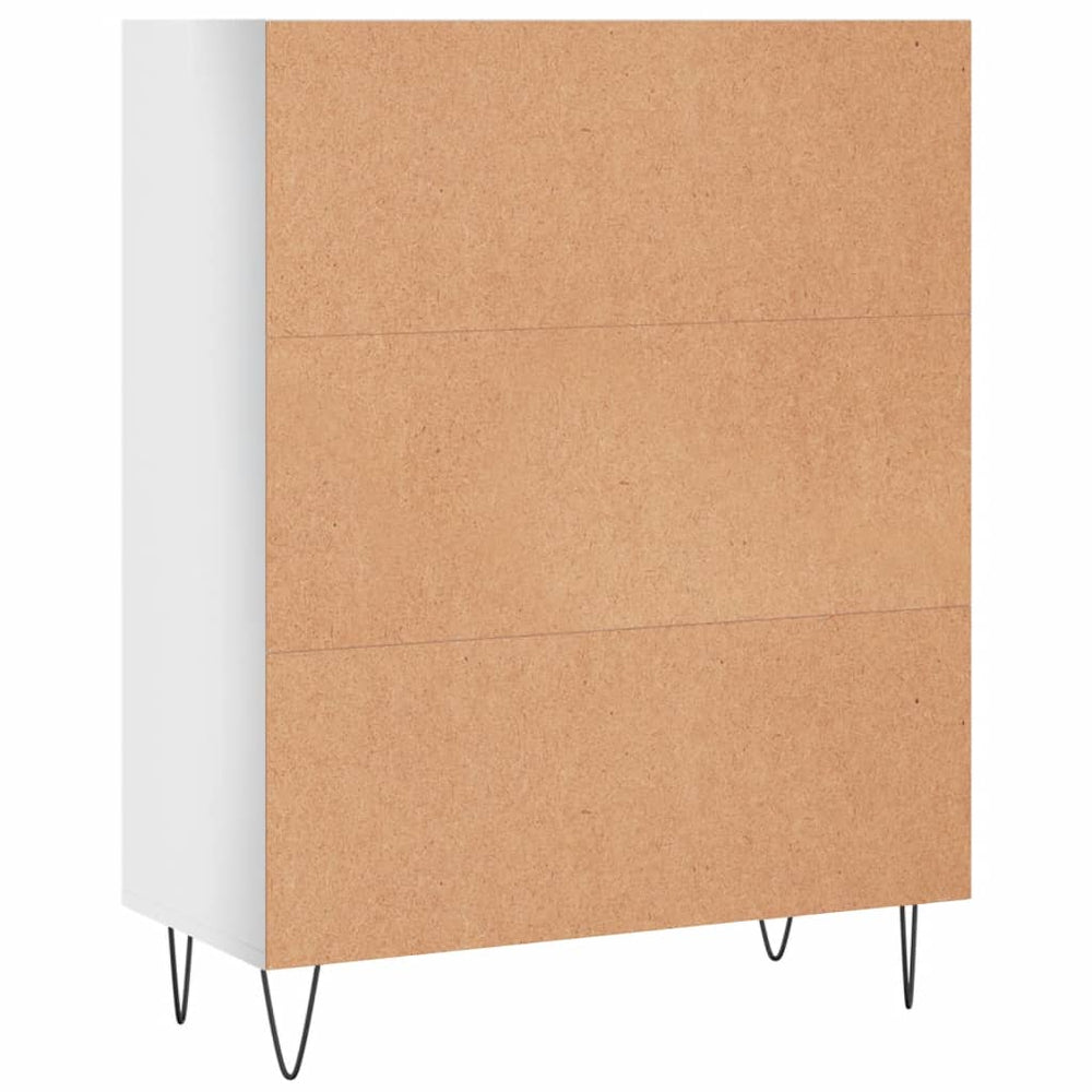 Boekenkast 69,5x32,5x90 cm bewerkt hout hoogglans wit MeubelReus