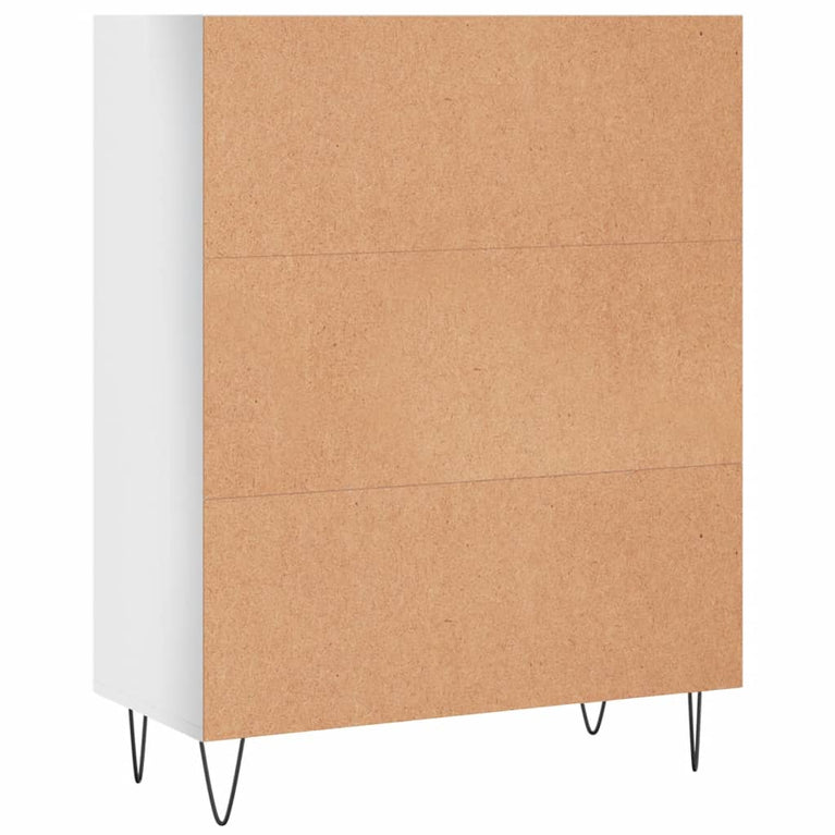 Boekenkast 69,5x32,5x90 cm bewerkt hout hoogglans wit MeubelReus