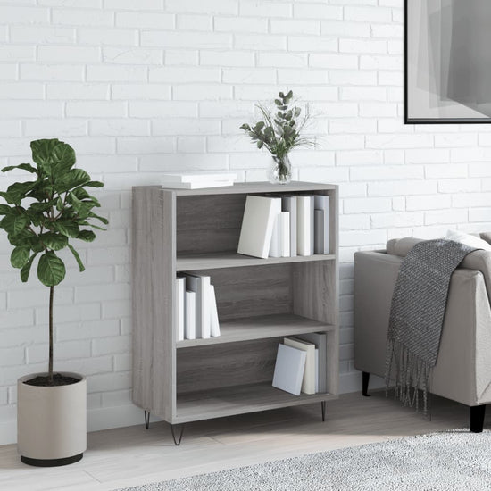 Boekenkast 69,5x32,5x90 cm bewerkt hout grijs sonoma eikenkleur MeubelReus