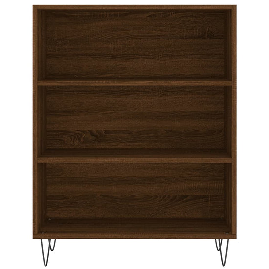 Boekenkast 69,5x32,5x90 cm bewerkt hout bruin eikenkleur MeubelReus