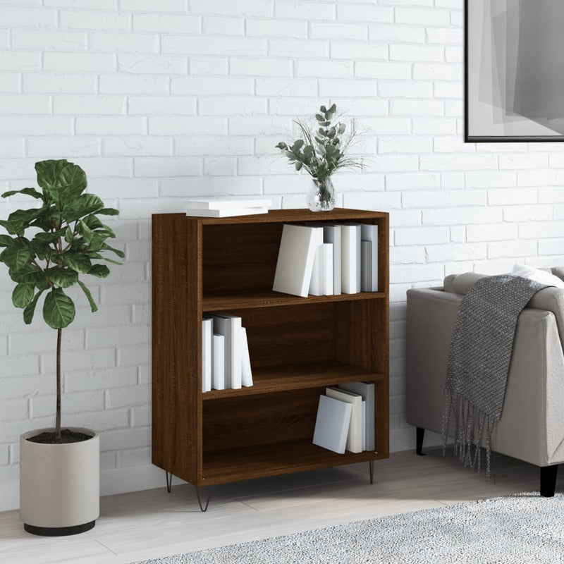 Boekenkast 69,5x32,5x90 cm bewerkt hout bruin eikenkleur MeubelReus