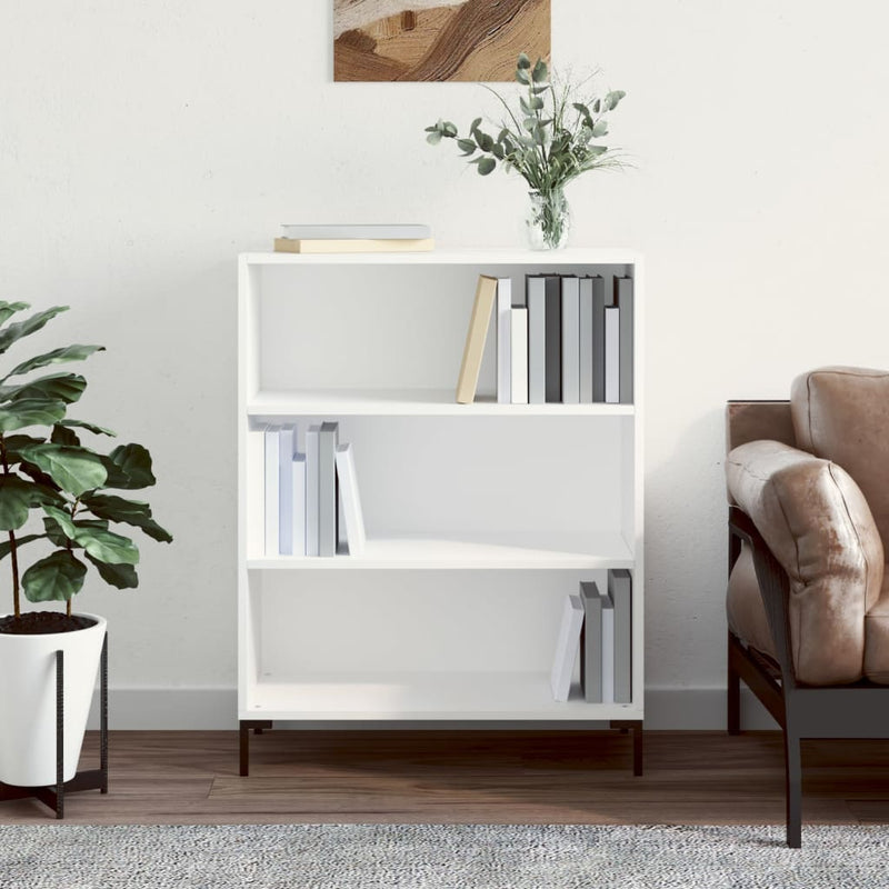 Boekenkast 69,5x32,5x90 cm bewerkt hout wit MeubelReus