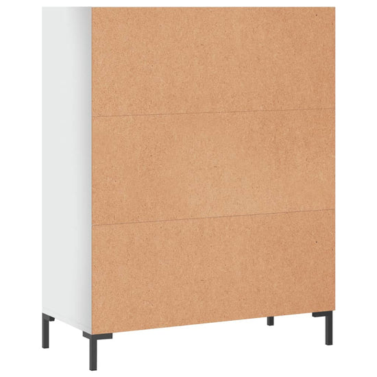 Boekenkast 69,5x32,5x90 cm bewerkt hout hoogglans wit MeubelReus