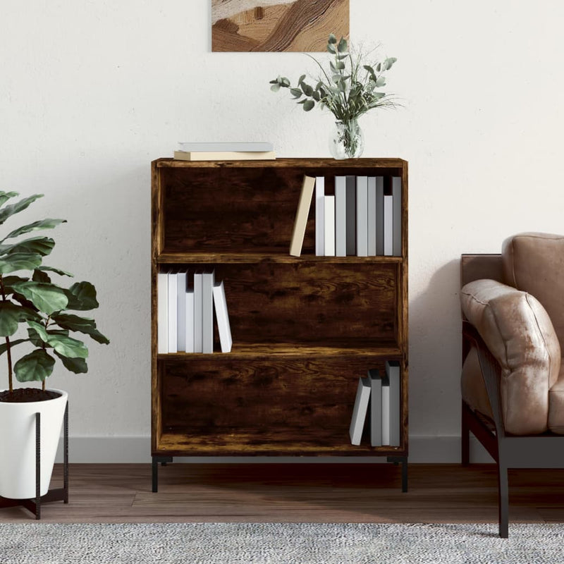 Boekenkast 69,5x32,5x90 cm bewerkt hout gerookt eikenkleurig MeubelReus
