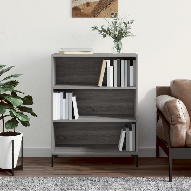 Boekenkast 69,5x32,5x90 cm bewerkt hout grijs sonoma eikenkleur MeubelReus