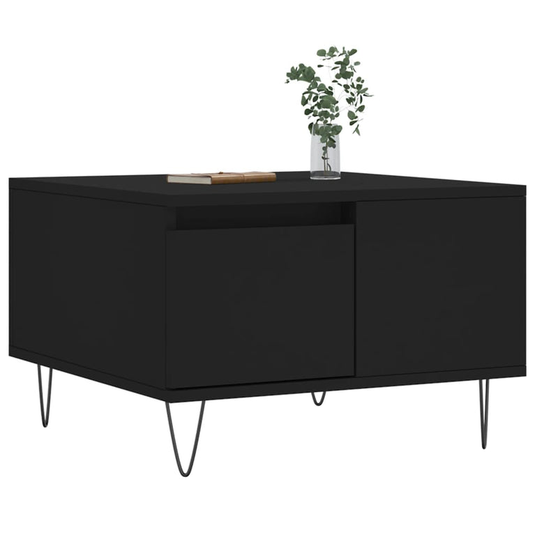 Salontafel 55x55x36,5 cm bewerkt hout zwart MeubelReus