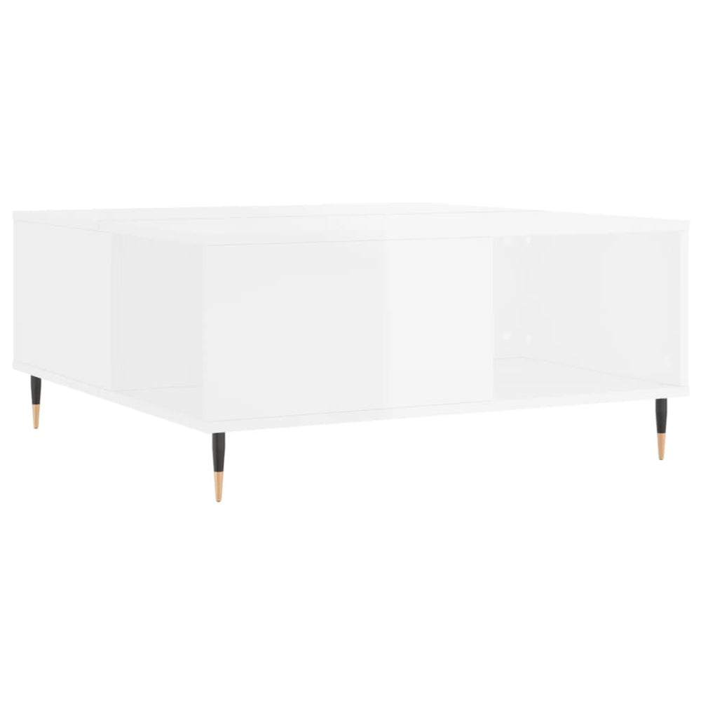 Salontafel 80x80x36,5 cm bewerkt hout hoogglans wit MeubelReus