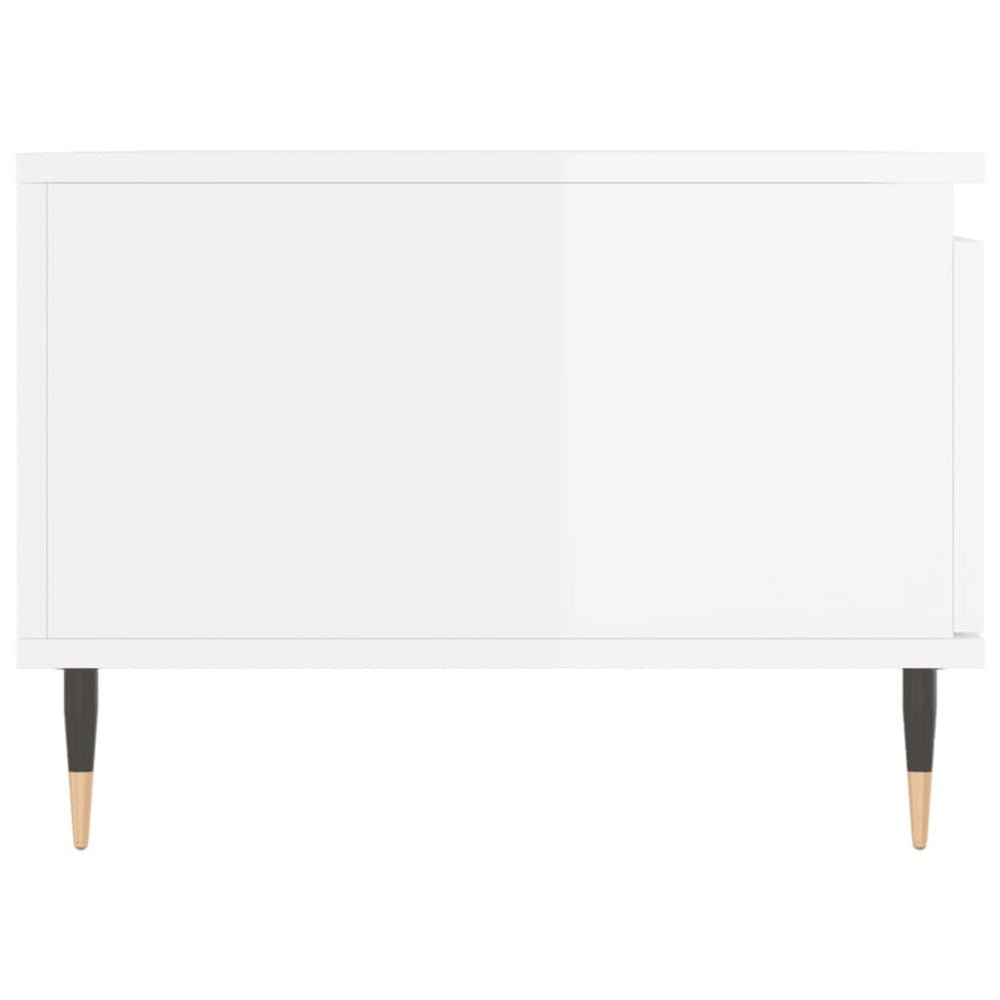 Salontafel 90x50x36,5 cm bewerkt hout hoogglans wit MeubelReus